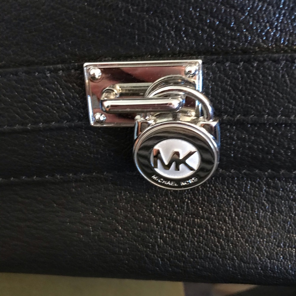 Michael Kors Black Leather Belted Pouch Bag - Picture 2 of 5